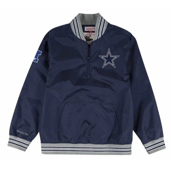 Mitchell & Ness Throwback Mens Small Dallas Cowboys 1/4 Zip Pullover Jacket NWT - Picture 1 of 7